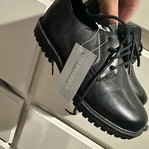 Perry Ellis Boys Black Lace-Up Dress Shoes